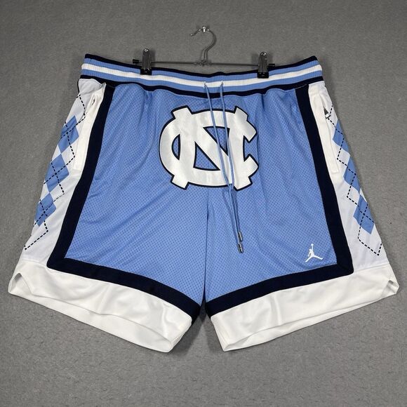 University of North Carolina Tar Heels Shorts Men XXL 2XL Blue Jordan Basketball - Picture 1 of 16